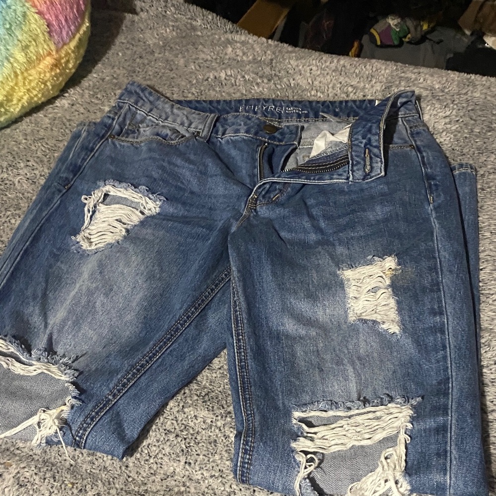 Empyre Blue Distressed Boyfriend Jeans